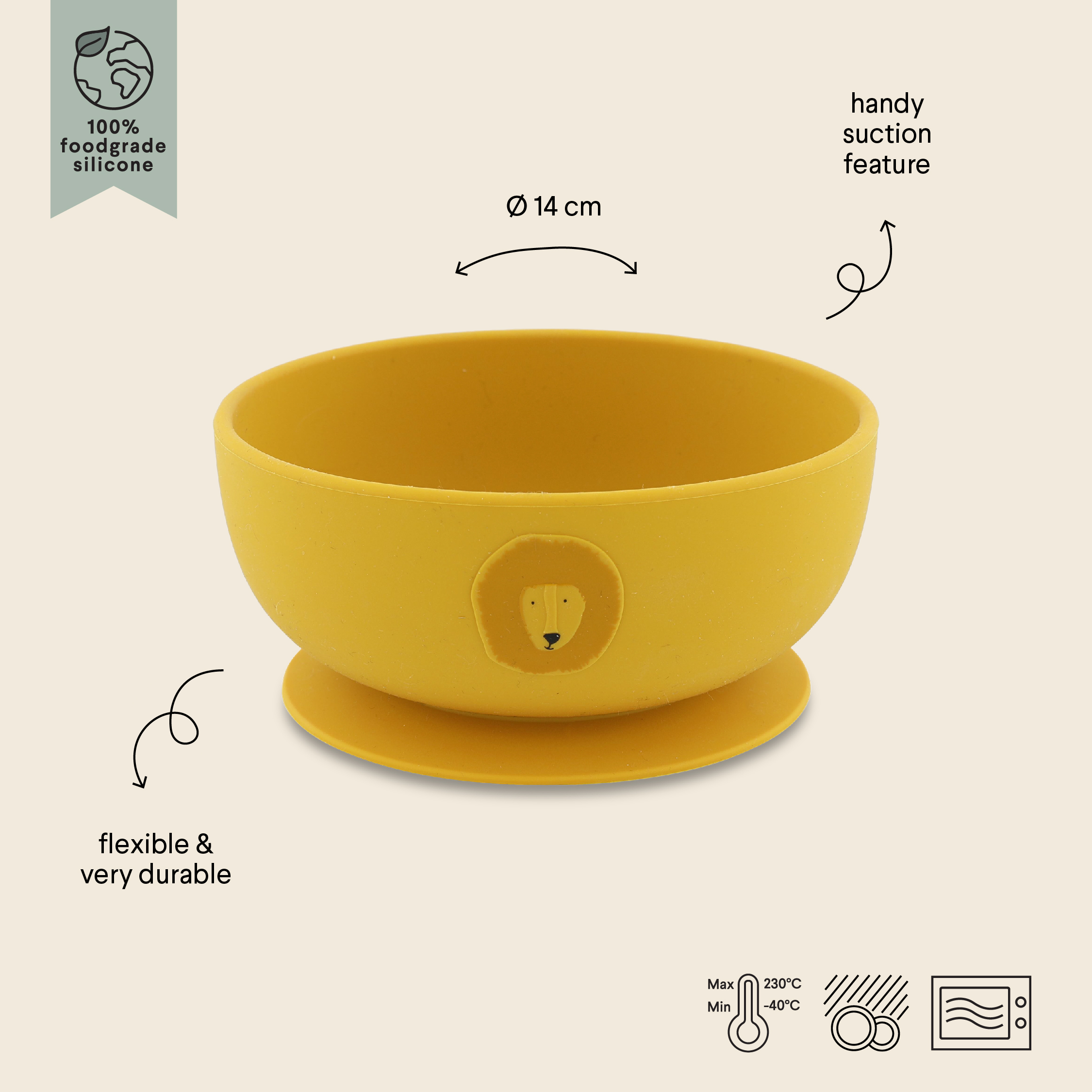 Silicone bowl with suction - Mr. Lion